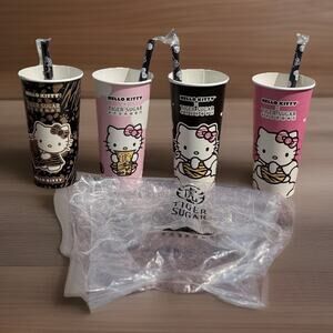 NEVER USED😻 Hello Kitty Tiger Sugar Paper Cups And Straws Limited Edition 2023